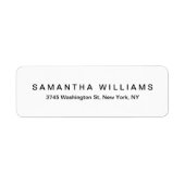 Eenvoudig Elegant Modern Zwart Wit Minimalist Etiket (Voorkant)