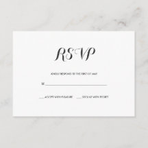 Eenvoudig Elegant | Moderne bruiloft RSVP Kaart