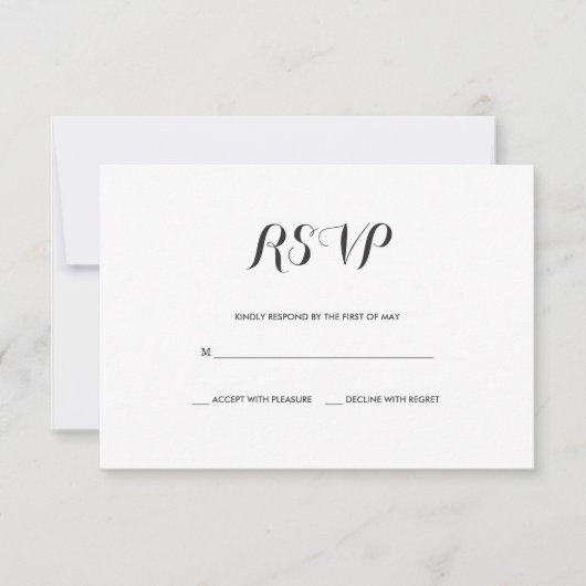 Eenvoudig Elegant | Moderne bruiloft RSVP Kaart (Voorkant)