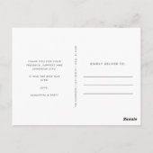 Eenvoudig Elegant Moderne Foto Weddenschap Bedankt Briefkaart (Achterkant)