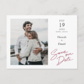 Eenvoudig Elegant Moderne Foto Wedding Save the Da Aankondigingskaart (Voorkant)