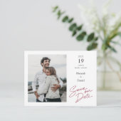 Eenvoudig Elegant Moderne Foto Wedding Save the Da Aankondigingskaart (Staand voorkant)