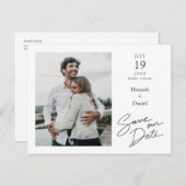 Eenvoudig Elegant Moderne Foto Wedding Save the Da Aankondigingskaart (Voorkant / Achterkant)