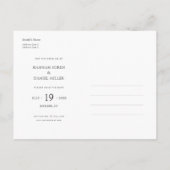 Eenvoudig Elegant Moderne Foto Wedding Save the Da Aankondigingskaart (Achterkant)