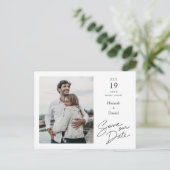 Eenvoudig Elegant Moderne Foto Wedding Save the Da Aankondigingskaart (Staand voorkant)