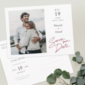 Eenvoudig Elegant Moderne Foto Wedding Save the Da Aankondigingskaart