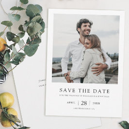 Eenvoudig Elegant Moderne Foto Wedding Save the Da Date