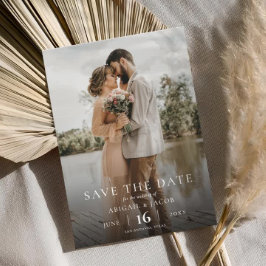 Eenvoudig Elegant Moderne Foto Wedding Save the Da Date