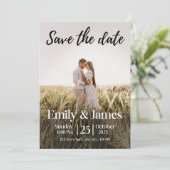 Eenvoudig Elegant Moderne Foto Wedding Save the Da Kaart (Staand voorkant)