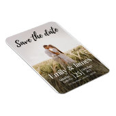 Eenvoudig Elegant Moderne Foto Wedding Save the Da Magneet (Rechterzijde)
