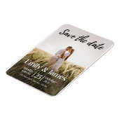 Eenvoudig Elegant Moderne Foto Wedding Save the Da Magneet (Linkerzijde)