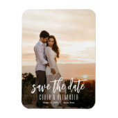 Eenvoudig Elegant Moderne Foto Wedding Save the Da Magneet (Verticaal)