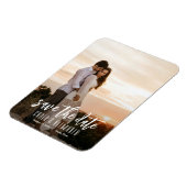 Eenvoudig Elegant Moderne Foto Wedding Save the Da Magneet (Linkerzijde)