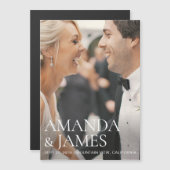 Eenvoudig Elegant Moderne Foto Wedding Save the Da Magnetische Uitnodiging (Voorkant / Achterkant)