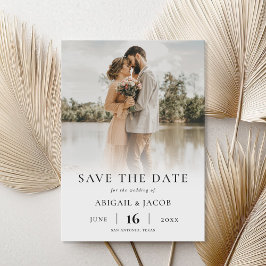 Eenvoudig Elegant Moderne Foto Wedding Save the Da Save The Date