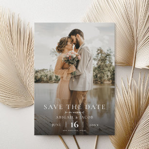 Eenvoudig Elegant Moderne Foto Wedding Save the Da Save The Date