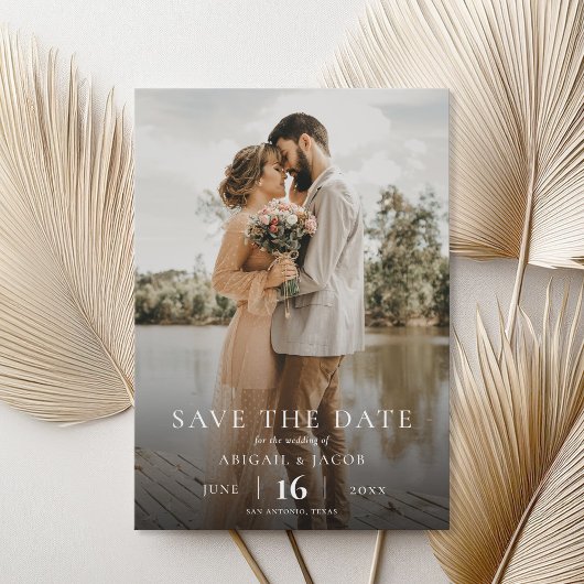Eenvoudig Elegant Moderne Foto Wedding Save the Da Save The Date