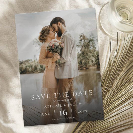 Eenvoudig Elegant Moderne Foto Wedding Save the Da Save The Date