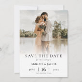Eenvoudig Elegant Moderne Foto Wedding Save the Da Save The Date (Voorkant)