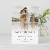 Eenvoudig Elegant Moderne Foto Wedding Save the Da Save The Date (Staand voorkant)