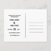 Eenvoudig Elegant Moderne Foto Wedding Save the Da Uitnodiging Briefkaart (Achterkant)