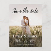 Eenvoudig Elegant Moderne Foto Wedding Save the Da Uitnodiging Briefkaart (Voorkant)