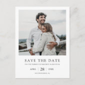Eenvoudig Elegant Moderne Foto Wedding Save the Da Uitnodiging Briefkaart (Voorkant)