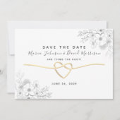 Eenvoudig Elegant Moderne Manuscript Wedding spare Save The Date (Voorkant)