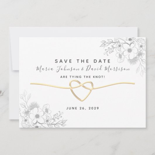 Eenvoudig Elegant Moderne Manuscript Wedding spare Save The Date (Voorkant)