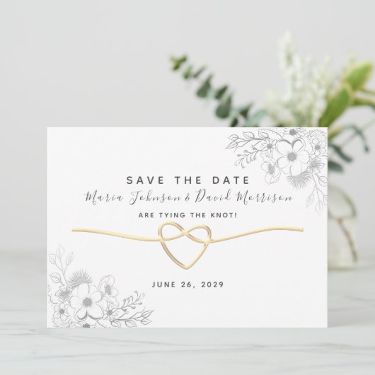 Eenvoudig Elegant Moderne Manuscript Wedding spare Save The Date (Staand voorkant)
