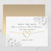 Eenvoudig Elegant Moderne Manuscript Wedding spare Save The Date (Voorkant / Achterkant)