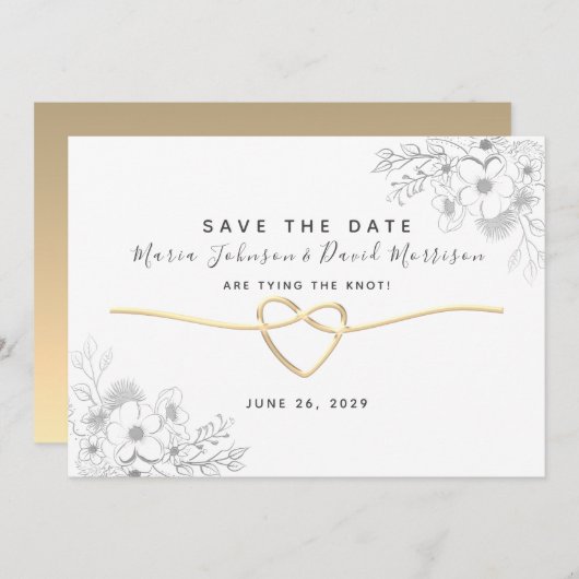 Eenvoudig Elegant Moderne Manuscript Wedding spare Save The Date (Voorkant / Achterkant)