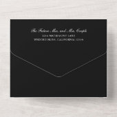 Eenvoudig Elegant Monogram Black Weddenschap All In One Uitnodiging (Achterkant)