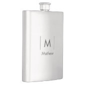 Eenvoudig elegant monogram bruidsjonker man lijnen flacon (Rechts)