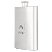 Eenvoudig elegant monogram bruidsjonker man lijnen flacon (Links)