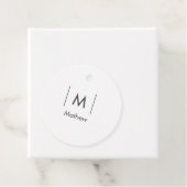 Eenvoudig elegant monogram bruidsjonker mannen lij bedankjes labels (In situ)