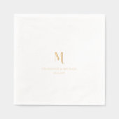 Eenvoudig, elegant, monogram, bruiloft folie servetten (Voorkant)