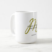 Eenvoudig, elegant, monogram bruiloft koffiemok (Voorkant links)