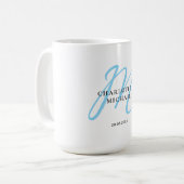 Eenvoudig, elegant, monogram bruiloft koffiemok (Voorkant links)