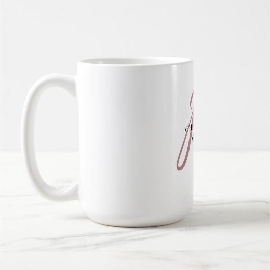 Eenvoudig, elegant, monogram bruiloft koffiemok (Links)