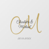 Eenvoudig, elegant, monogram bruiloft raamsticker (Vel)