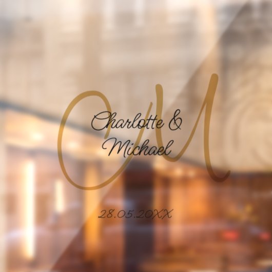 Eenvoudig, elegant, monogram bruiloft raamsticker (Vel 2)