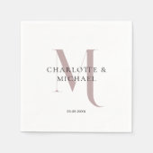 Eenvoudig, elegant, monogram bruiloft servetten (Voorkant)