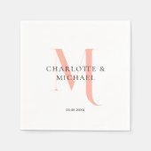 Eenvoudig, elegant, monogram bruiloft servetten (Voorkant)