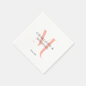 Eenvoudig, elegant, monogram bruiloft servetten (Hoek)