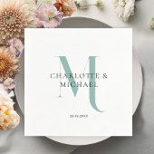 Eenvoudig, elegant, monogram bruiloft servetten