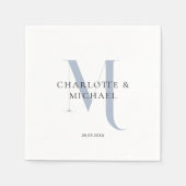 Eenvoudig, elegant, monogram bruiloft servetten (Voorkant)