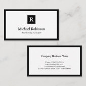 Eenvoudig elegant monogram - Eenvoudige aanpassing Visitekaartje (Voorkant / Achterkant)