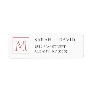 Eenvoudig Elegant Monogram Eerste Letter Retouradr Etiket