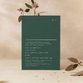 Eenvoudig Elegant Monogram Emerald Green Wedding Kaart